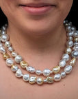 Harvest Strand: 9-19mm White & Golden South Sea Pearl Necklace - Marina Korneev Fine Pearls