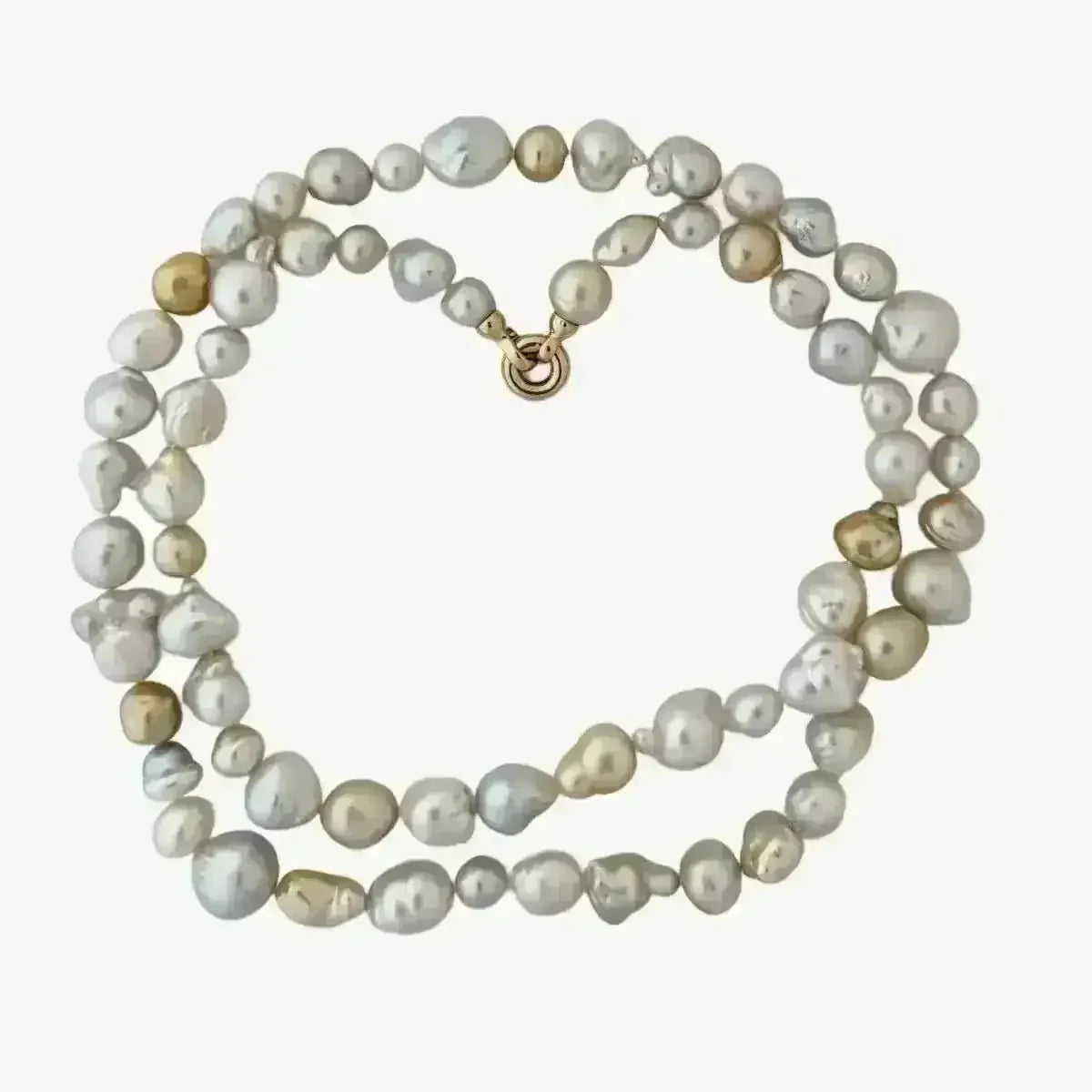 9 - 19mm Harvest Strand: White & Golden South Sea Pearl Necklace - Marina Korneev