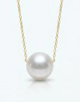Japanese Akoya Pearl Solitaire Chain Necklace Elegant Necklaces by Marina Korneev