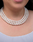 8.0-8.5mm Classic White Akoya Pearl Multistrand Necklace - Marina Korneev Fine Pearls