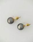 9-10mm Green Tahitian Pearl Stud Earrings - Marina Korneev Fine Pearls