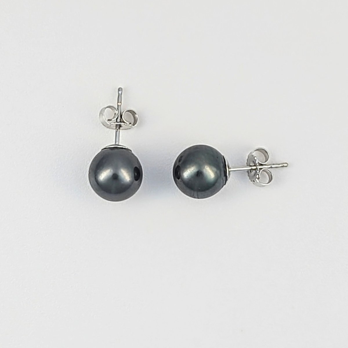 8-9mm DARK Tahitian Pearl Stud Earrings - Marina Korneev Fine Pearls