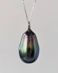 11 - 12mm Long Tahitian Pearl Pendant Elegant Pendants by Marina Korneev