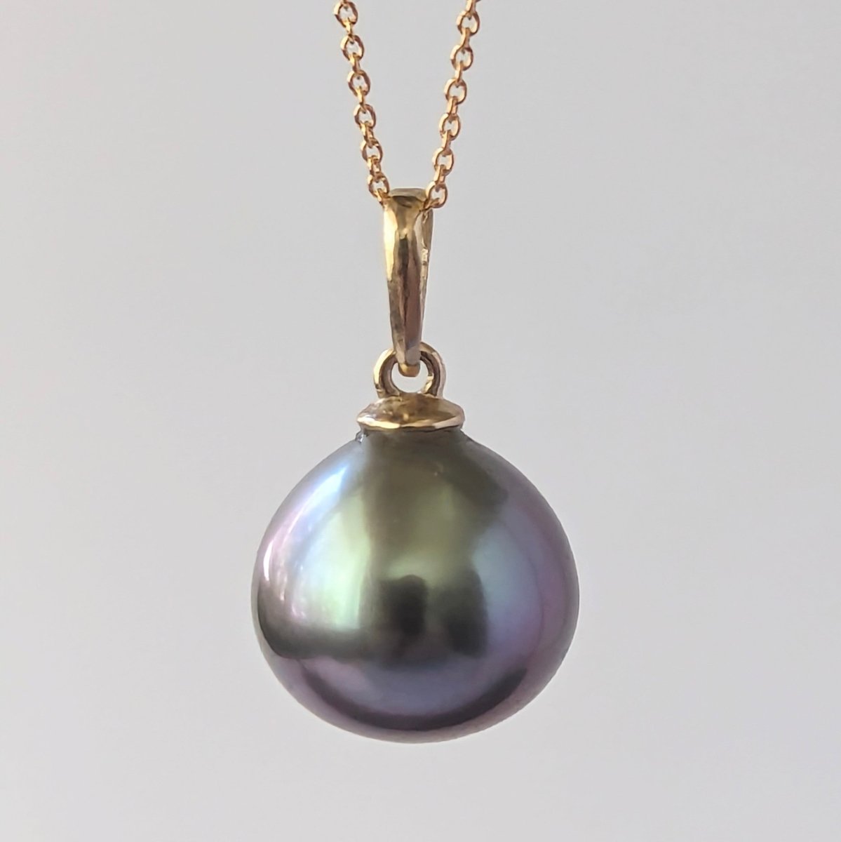 11 - 12mm Fat Drop Tahitian Pearl Pendant Elegant Pendants by Marina Korneev