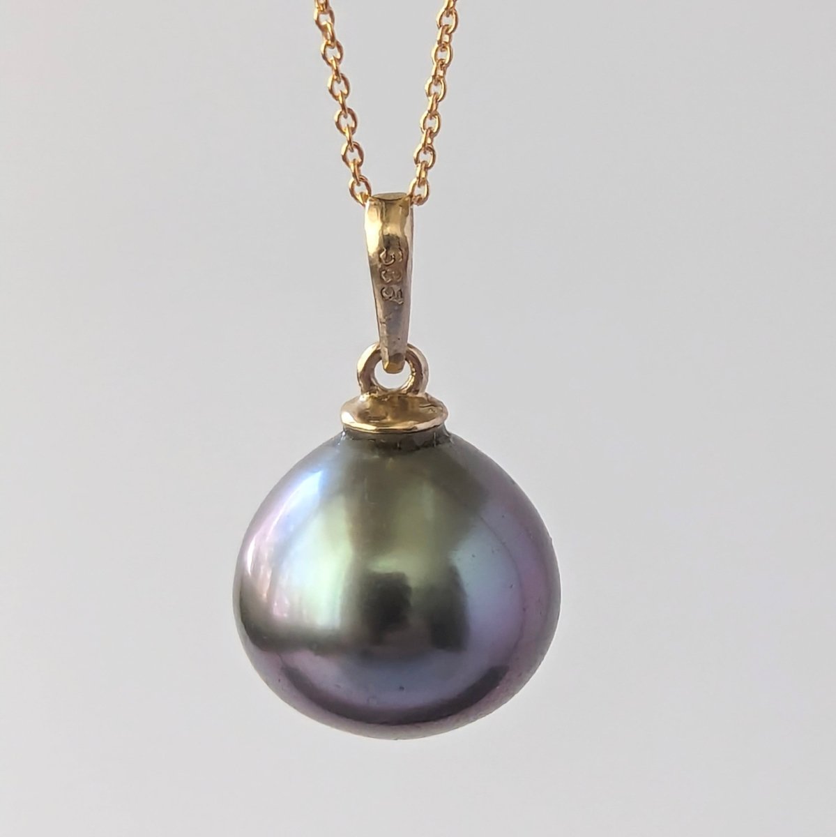 11 - 12mm Fat Drop Tahitian Pearl Pendant Elegant Pendants by Marina Korneev