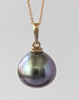 11 - 12mm Fat Drop Tahitian Pearl Pendant Elegant Pendants by Marina Korneev