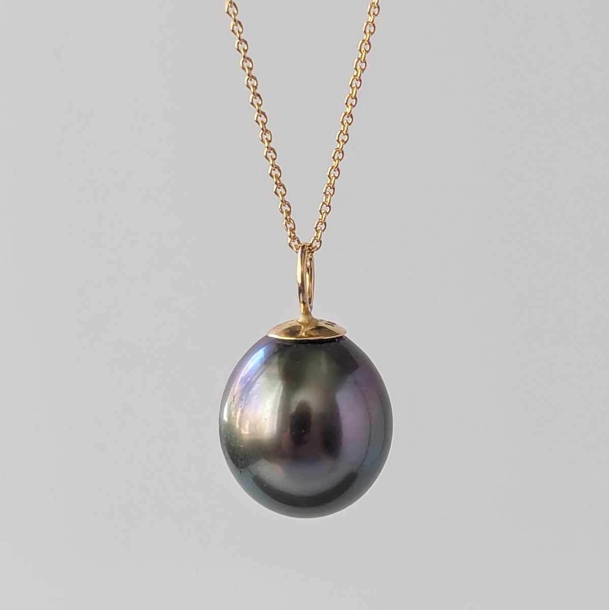10 - 11mm Drop Tahitian Pearl Pendant Elegant Pendants by Marina Korneev