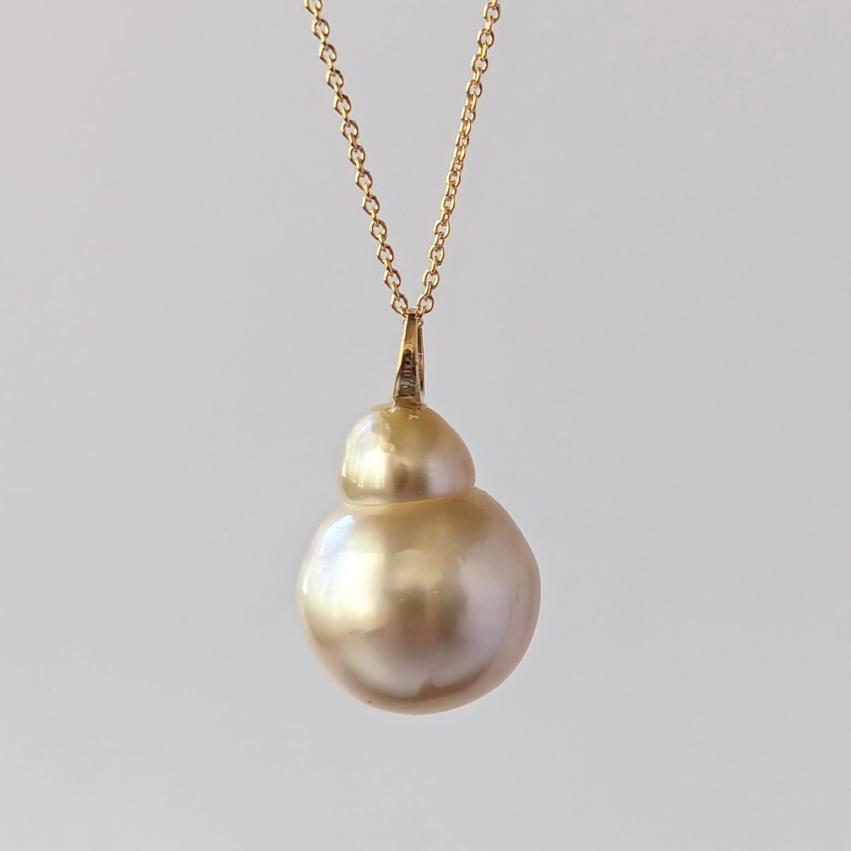 11 - 12mm Baroque Golden South Sea Pearl Pendant Elegant Pendants by Marina Korneev