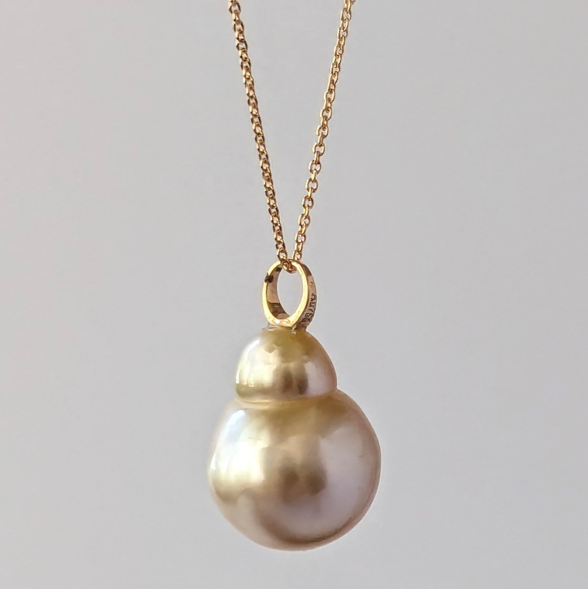 11 - 12mm Baroque Golden South Sea Pearl Pendant Elegant Pendants by Marina Korneev