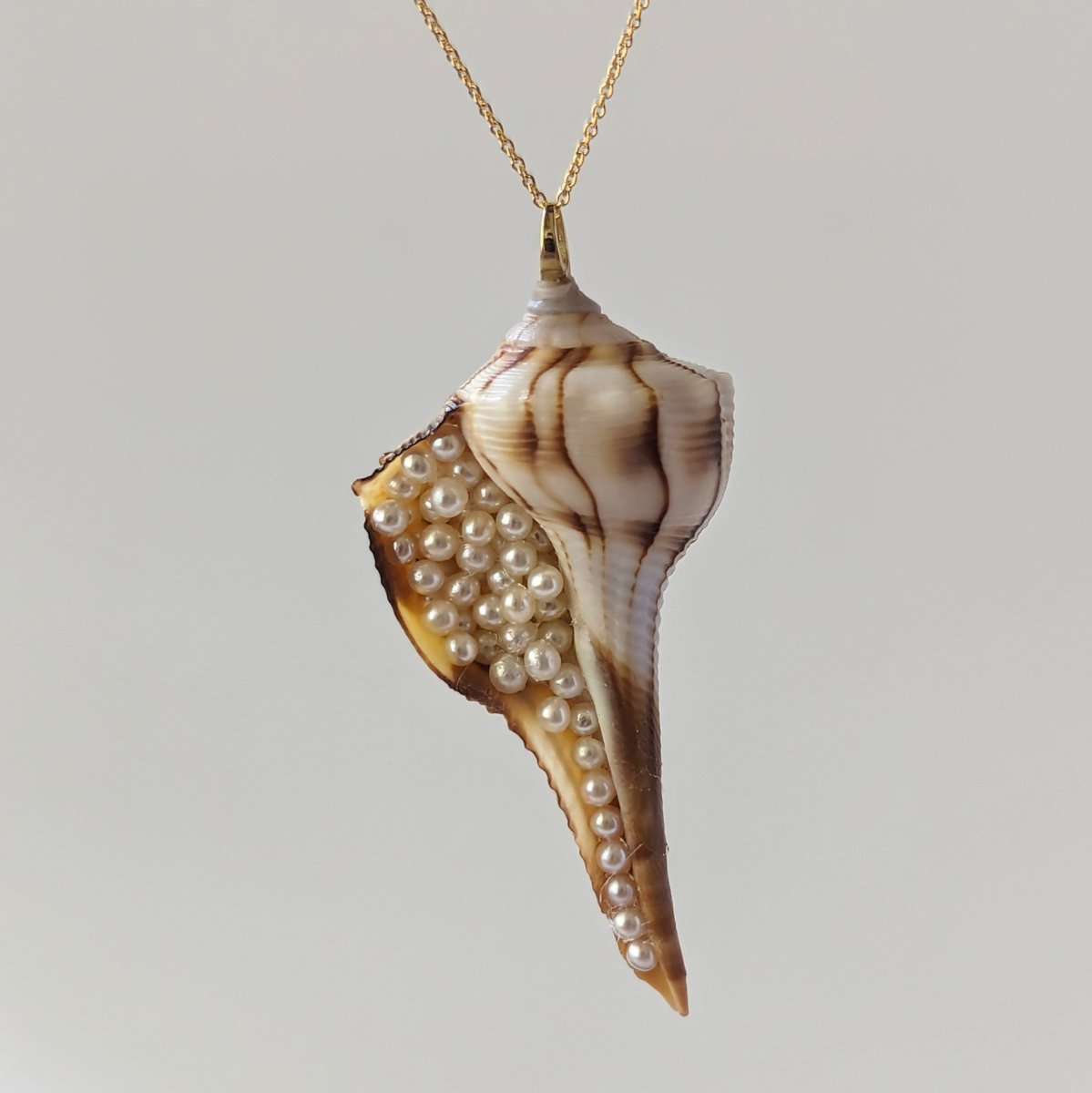 2.0 - 2.2mm Seed Freshwater Pearl and Shell Pendant Elegant Pendants by Marina Korneev