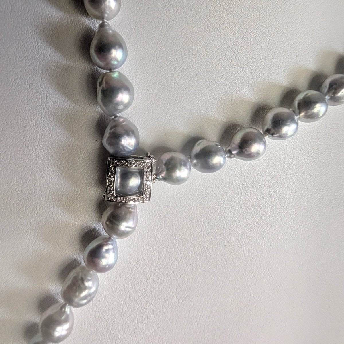 7.5 - 8.5mm STUNNING! Blue Baroque Akoya Long Pearl Lariat Necklace Elegant Strands by Marina Korneev