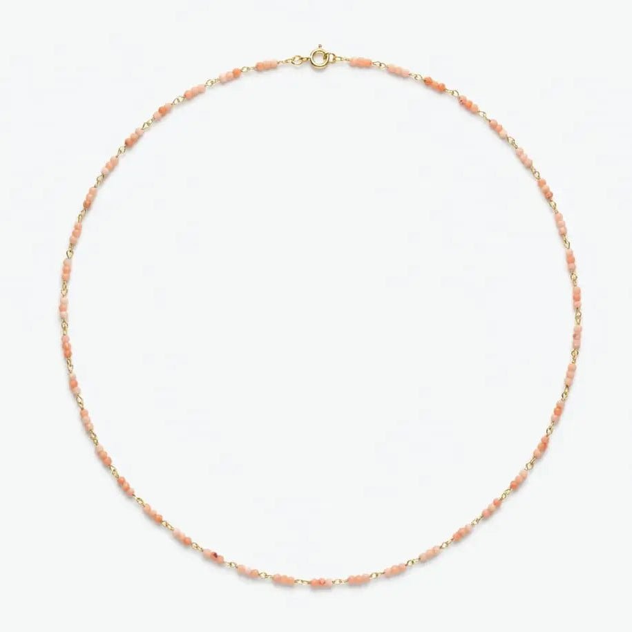 Tiny Coral Tin Cup Station Necklace Elegant Necklaces by Marina Korneev