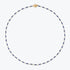 Tiny Lapis Lazuli Beads Gold Chain Station Necklace, frontal view