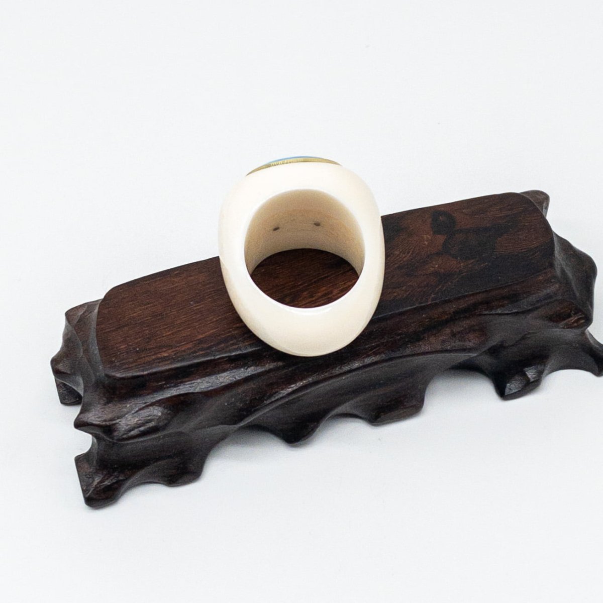 Vintage Walrus Tusk and Turquoise Ring - Marina Korneev