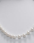 Akoya Pearl Half and Half Necklace with 14K White Gold Marina Pearls