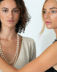 Akoya Pearl Station Necklace with 14K Yellow Gold Marina Pearls