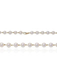 Akoya Pearl Station Necklace with 14K Yellow Gold Marina Pearls