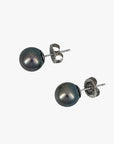8-9mm Green Gray Tahitian Pearl Stud Earrings - Marina Korneev Fine Pearls