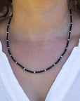 Baby Akoya Pearl with Black Spinel Necklace Marina Pearls