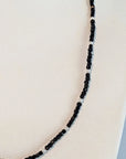 Baby Akoya Pearl with Black Spinel Necklace Marina Pearls