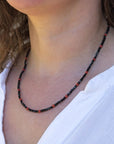 Black Spinel and Mediterranean Coral Necklace - Marina Pearls