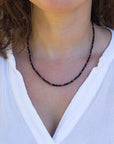 Black Spinel and Mediterranean Coral Necklace - Marina Pearls