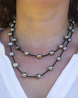 Black Spinel and Tahitian Pearls Necklace Rope Marina Pearls