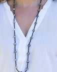 Black Spinel and Tahitian Pearls Necklace Rope Marina Pearls