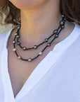 Black Spinel and Tahitian Pearls Necklace Rope Marina Pearls