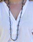 Black Spinel and Tahitian Pearls Necklace Rope Marina Pearls