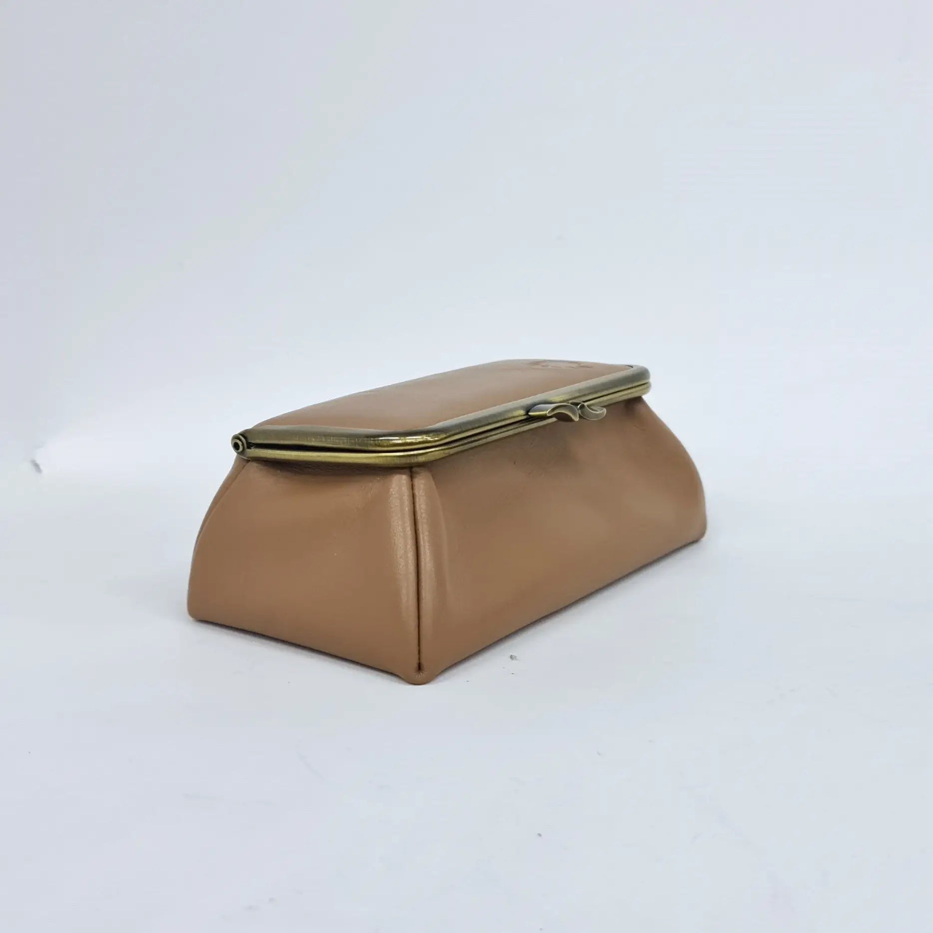 Camel Brown Handmade Genuine Leather Travel Bag - Cosmetic Bag