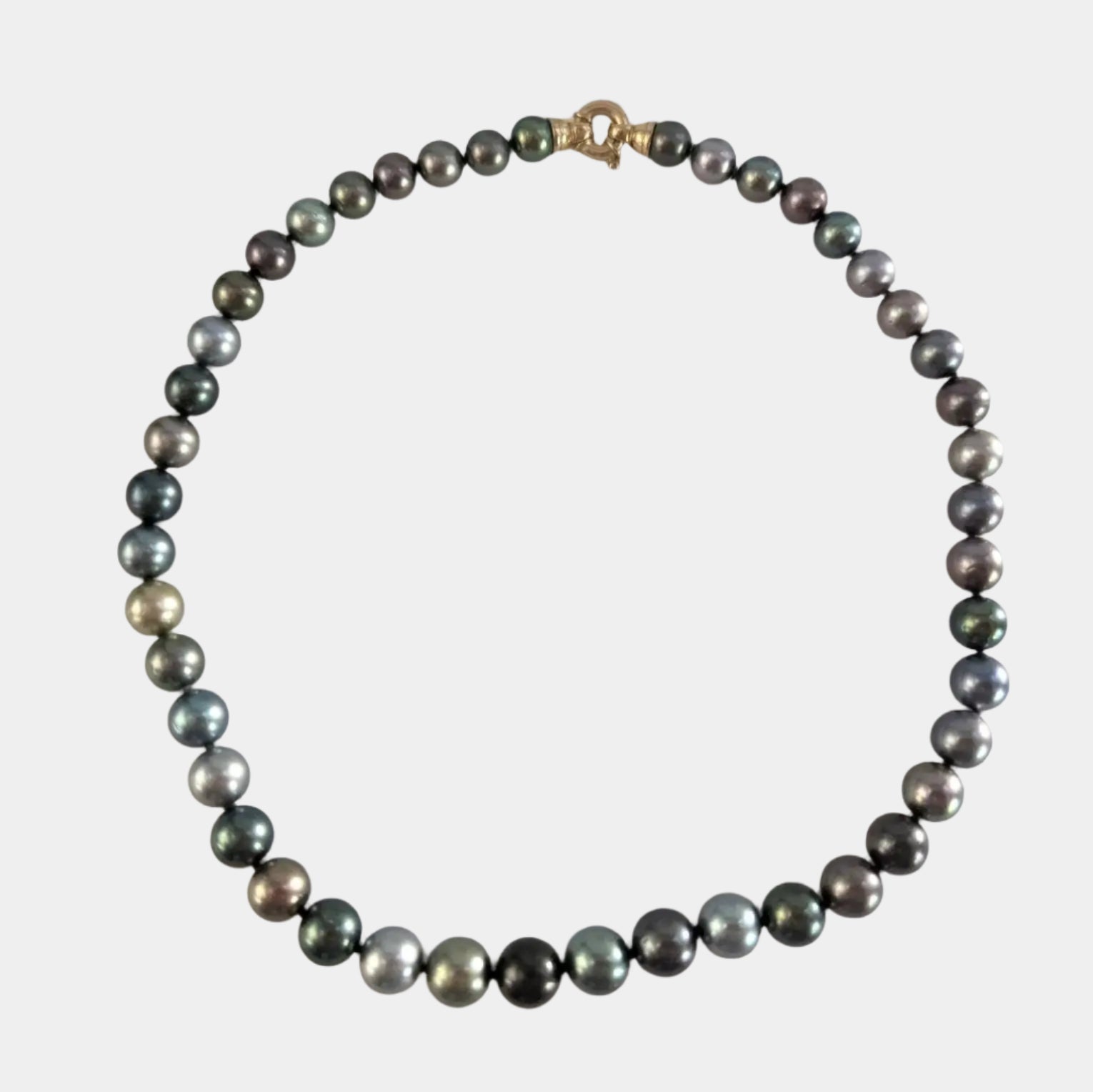 CANDY COLORS! Tahitian Pearl Necklace with 18K Yellow Gold Clasp Marina Pearls