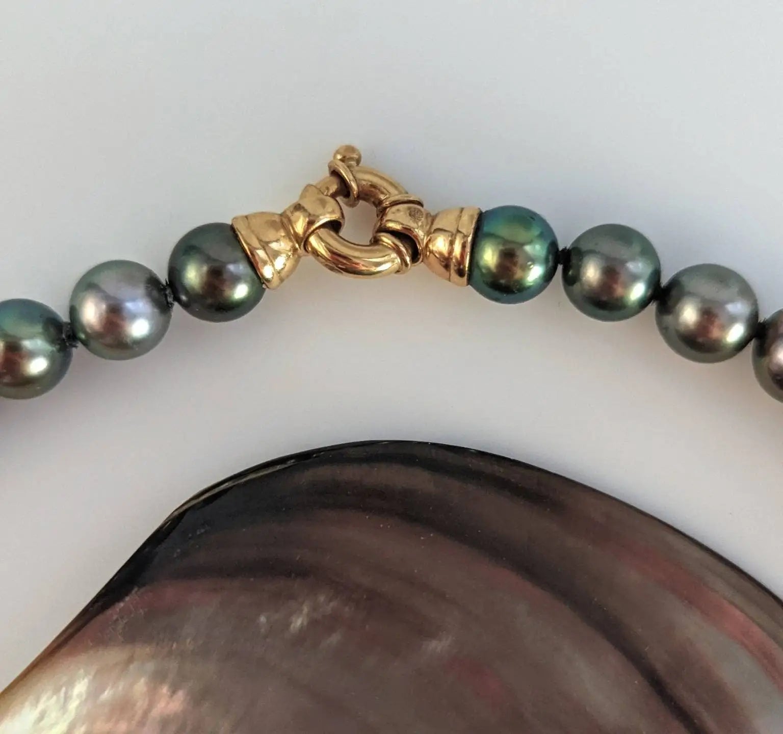 CANDY COLORS! Tahitian Pearl Necklace with 18K Yellow Gold Clasp Marina Pearls