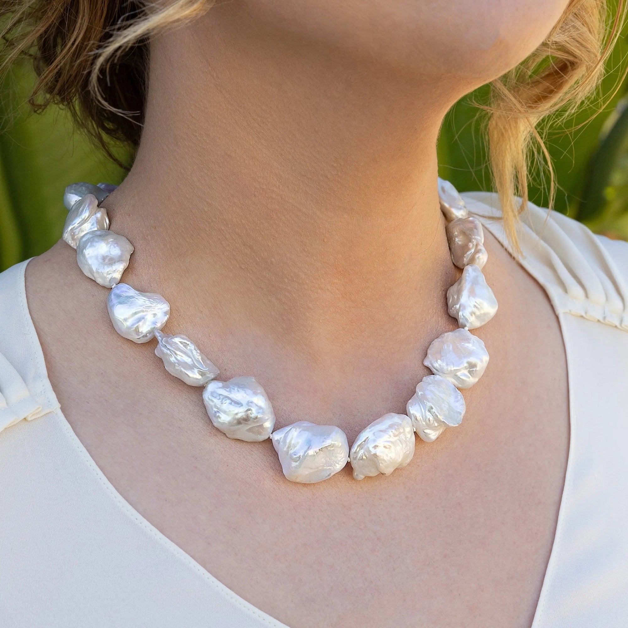 Chinese Freshwater Real Soufflé pearl necklace Marina Pearls