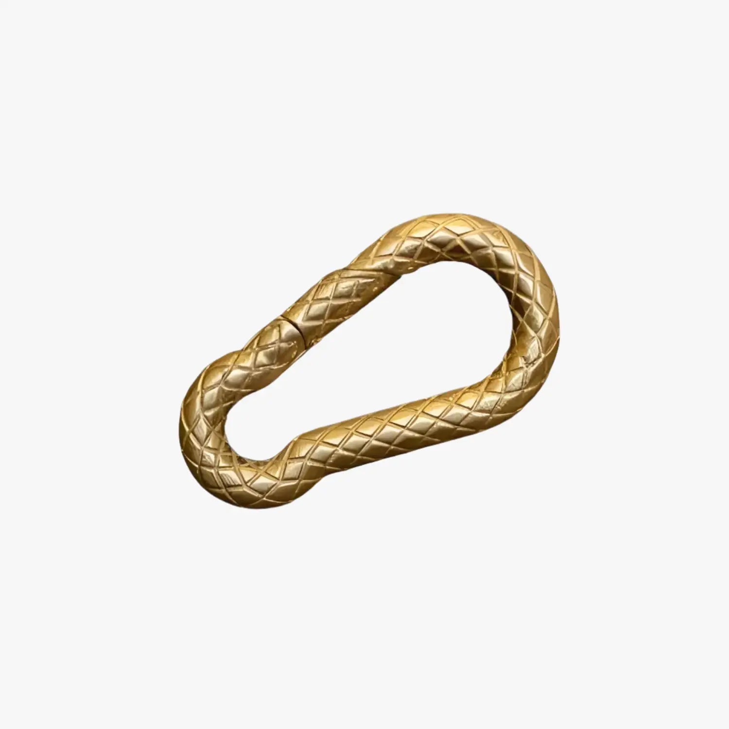 a gold colored rope ring on a white background