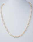 Classic Long Akoya Pearl Necklace Mikimoto 14K Yellow Gold Clasp Marina Pearls