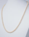 Classic Long Akoya Pearl Necklace Mikimoto 14K Yellow Gold Clasp Marina Pearls