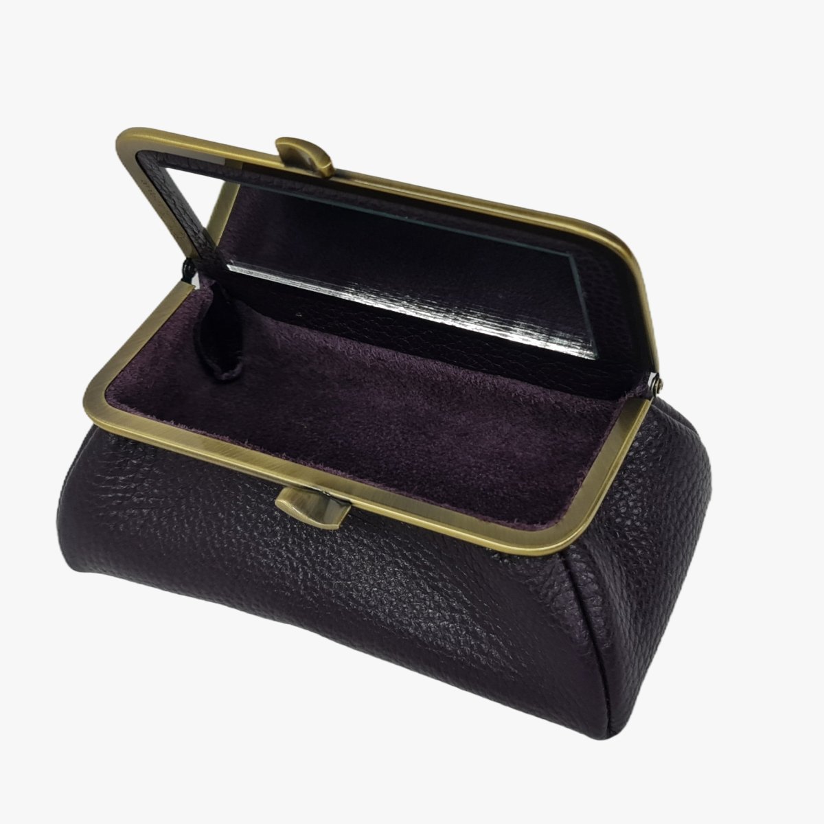 Dark Prune Genuine Leather Travel Bag - Marina Korneev