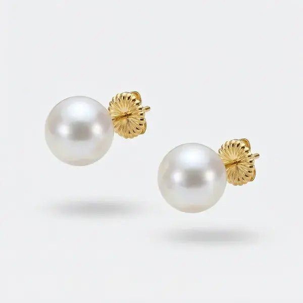 10mm Freshwater Pearl Stud Earrings Elegant Earrings by Marina Korneev