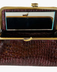 Shiny Burgundy Croc Belly Genuine Leather Travel Bag - Marina Korneev Fine Pearls