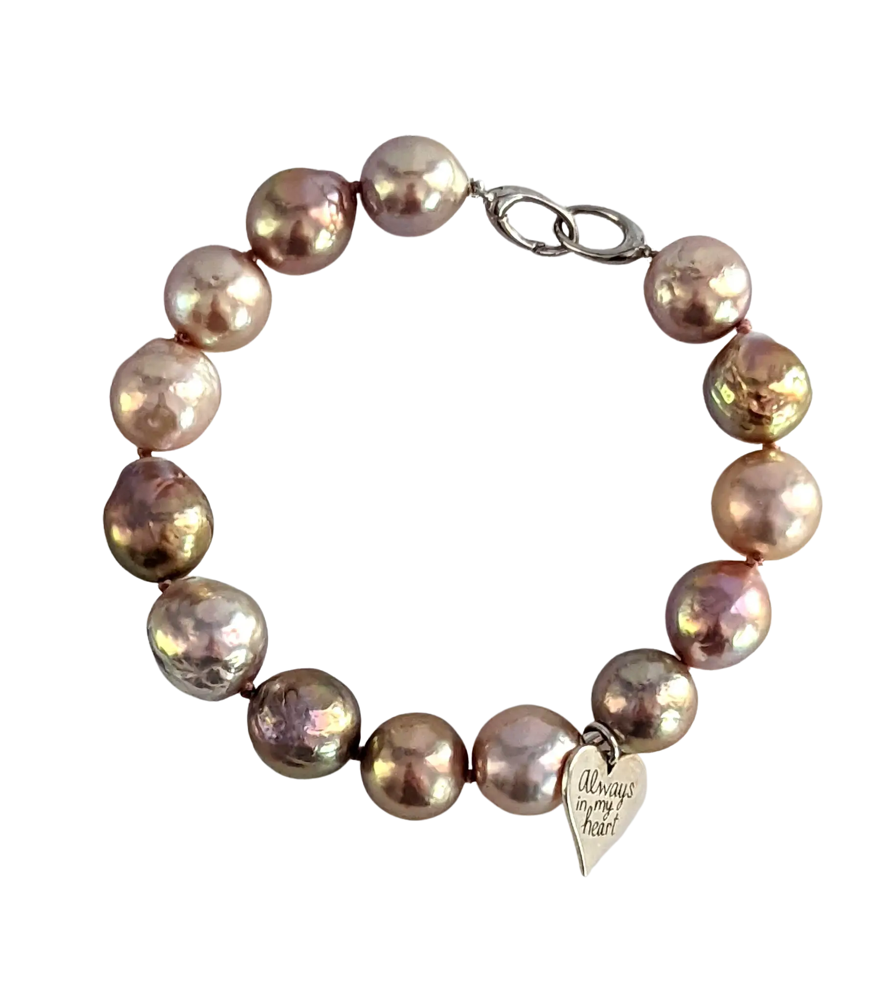 Edison Freshwater Pearl Bracelet with Silver Charm Marina Pearls