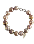 Edison Freshwater Pearl Bracelet with Silver Charm Marina Pearls