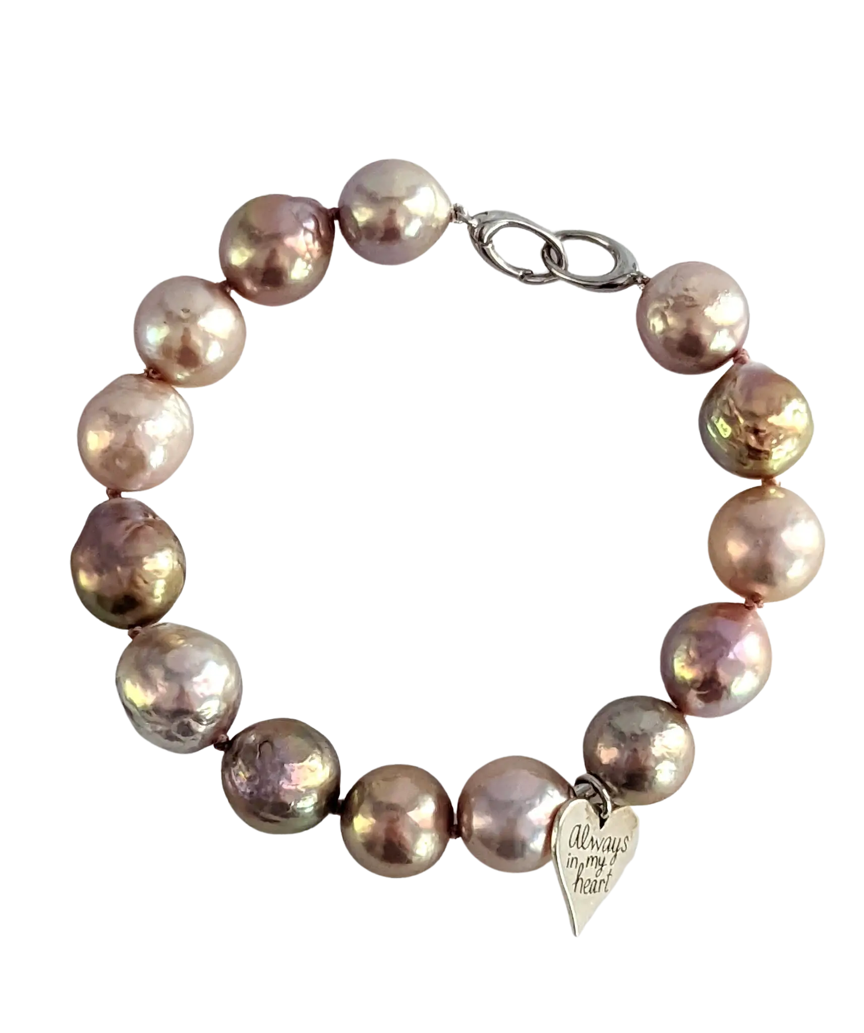 Edison Freshwater Pearl Bracelet with Silver Charm Marina Pearls