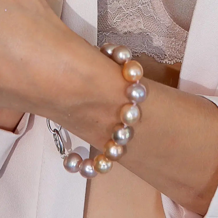 Edison Freshwater Pearl Bracelet with Silver Charm Marina Pearls