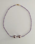 Edison Freshwater Pearls with Amethyst and 14K Yellow Gold Necklace Marina Pearls