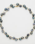 9-11mm Semi-Baroque Tahitian Pearl Station Long Necklace