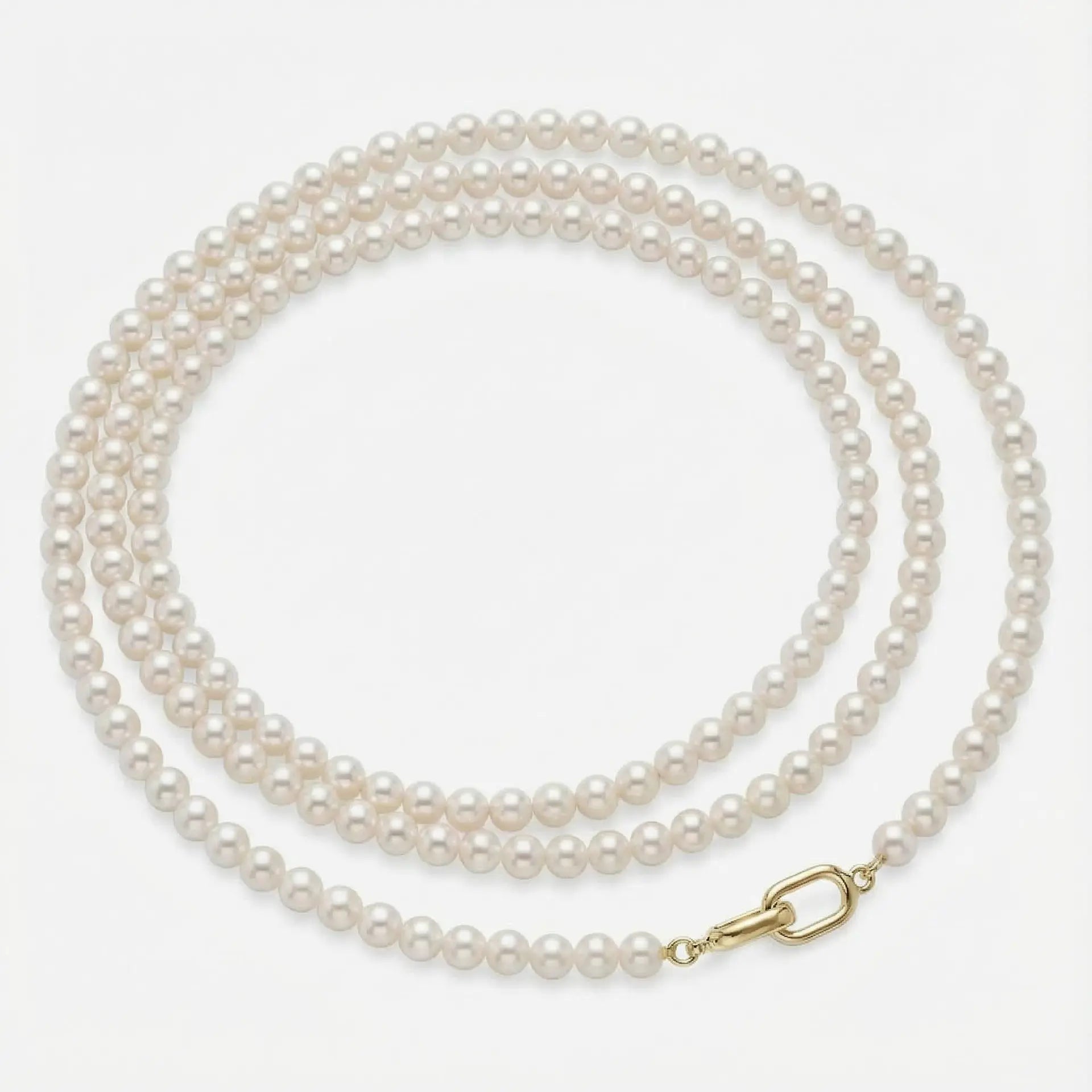 2.5-4.0mm White Baby Akoya Pearl Long Necklace Chain - Marina Korneev