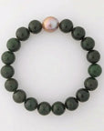 10-11mm Chinese Freshwater Edison Pearl Nephrite Stretch Bracelet - Marina Korneev