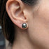 9-10mm Silver Gray Tahitian Pearl Stud Earrings - Marina Korneev