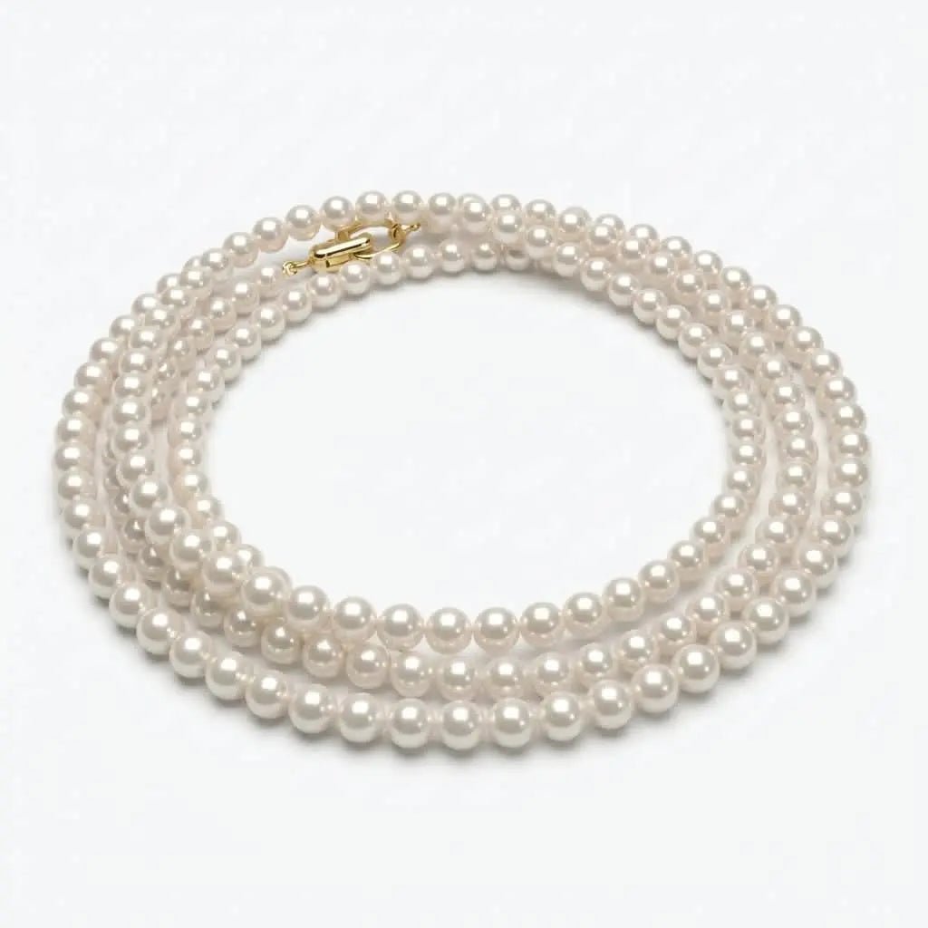 2.5 - 4.0mm White Baby Akoya Pearl Long Necklace Chain - Marina Korneev
